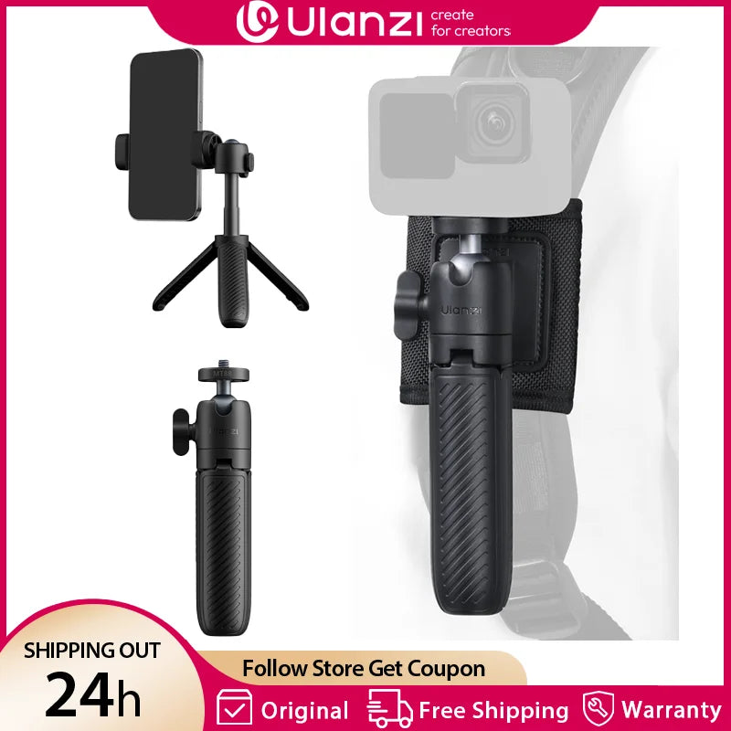 ដំបងថតរូប Selfie ចល័ត Ulanzi MT-88 ClipMate Tripod ជាមួយវីស 1/4 សម្រាប់កាមេរ៉ា DSLR Action Camera Phone Vlog Live ផ្ទុកបាន 1KG