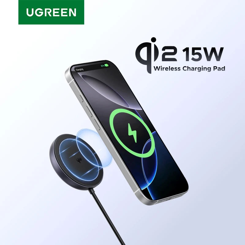 UGREEN Qi2 15W Magnetic Wireless Charger For iPhone 16 15 Pro Max Magnet Induction Charger Wireless Fast Charging Pad