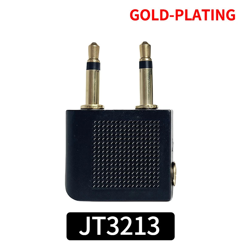 Professional Aviation Audio Adapter: 2X3.5MM MONO PLUG TO 3.5MM STEREO JACK Male to Female Audio Jack Converter