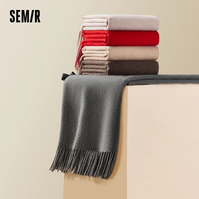 Semir Simple Scarf Wide Plaid Women Autumn Winter 2025 Shawl Soft Warm Fashion Trend Stylish Casual