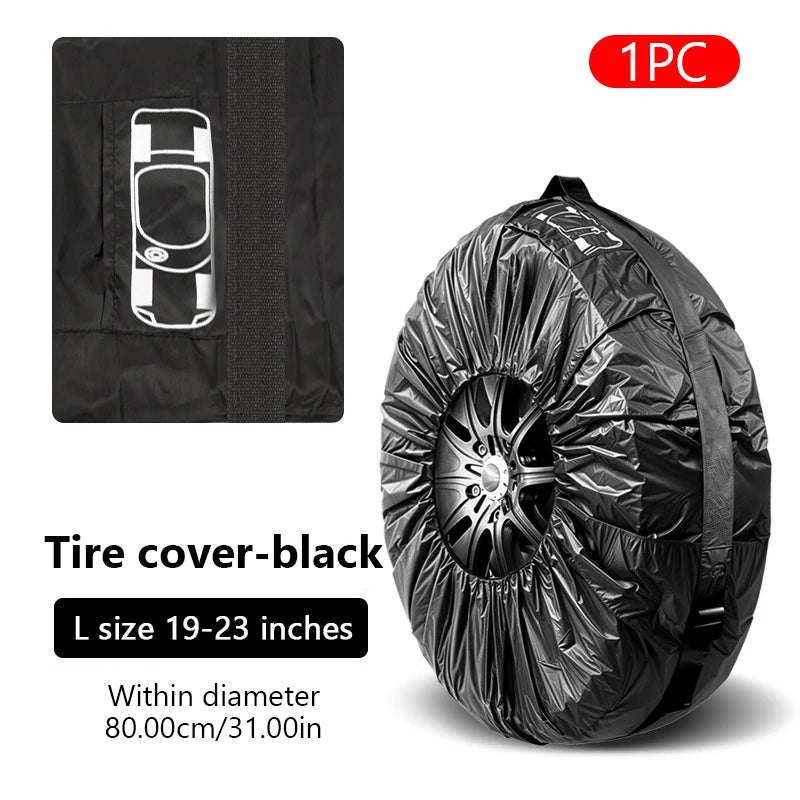 SEAMETAL 1pc Universal Car Spare Tire Covers Case Auto Wheel Tires Storage Bags Oxford Cloth Dust-proof Protector Car Accessorie