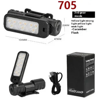 ចង្កៀងមុខ LED អាចសាកបាន ចង្កៀងមុខភ្លឺខ្លាំង មាន 6 របៀប ចង្កៀងមុខការពារទឹក ពិលសម្រាប់បោះតង់