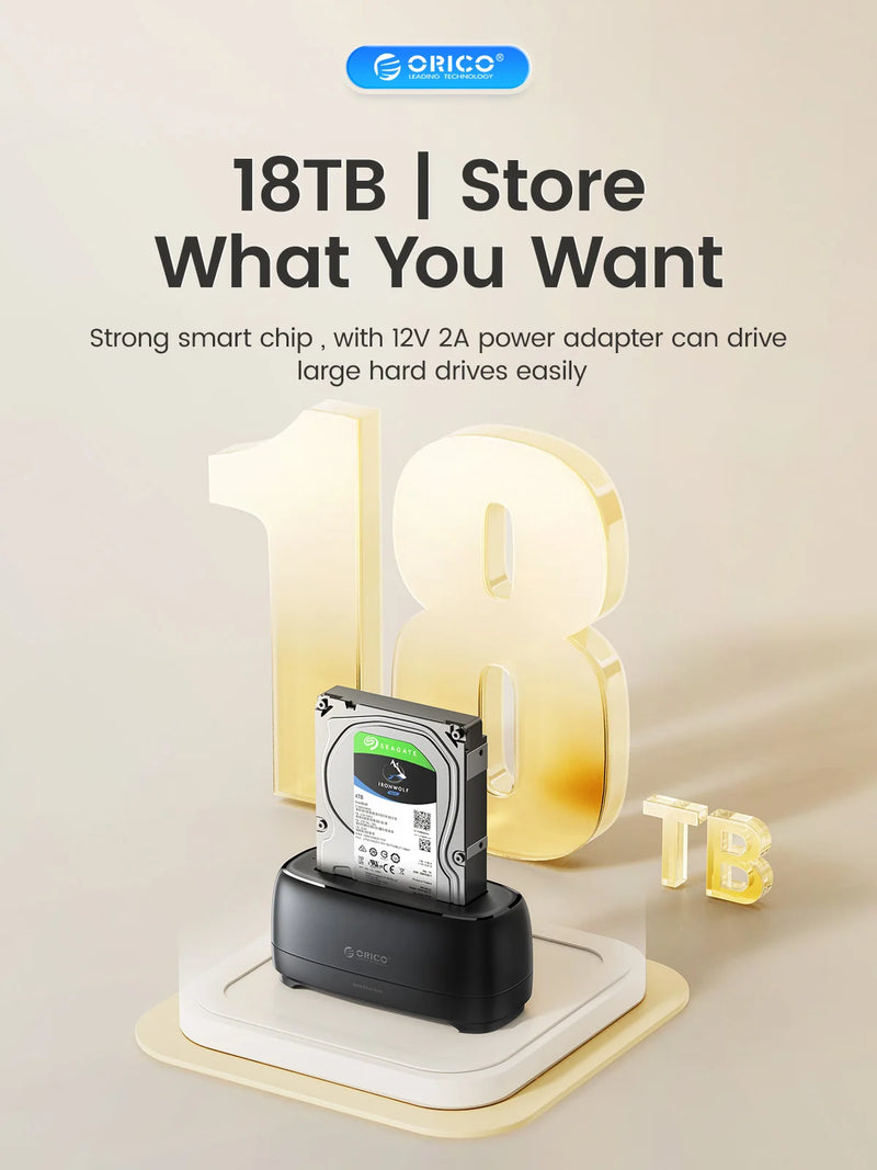 ORICO SATA to USB3.0 Hard Disk Docking Station for 2.5" 3.5" SSD Disk Case  5Gbps Speed HDD Docking Station Hard Drive Enclosure