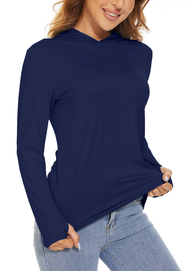 TACVASEN Summer UV/Sun Protection Outdoor Hooded T-shirt Women's Hoodie Shirt UPF 50+ Long Sleeve Fishing Hiking Athletic Shirts