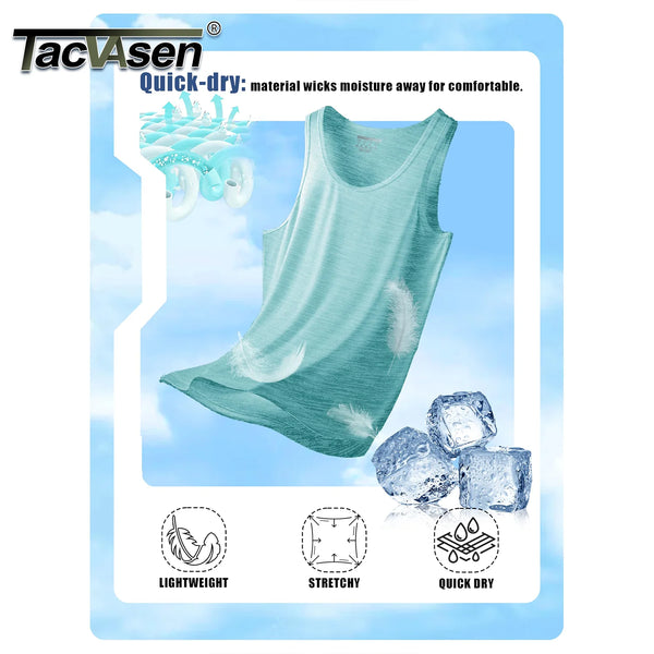 TACVASEN Gym Tops Women Sport Sleeveless T-Shirt Athletic Workout Vest Lightweight Yoga Tee Shirt Summer Breathable Tank Tops