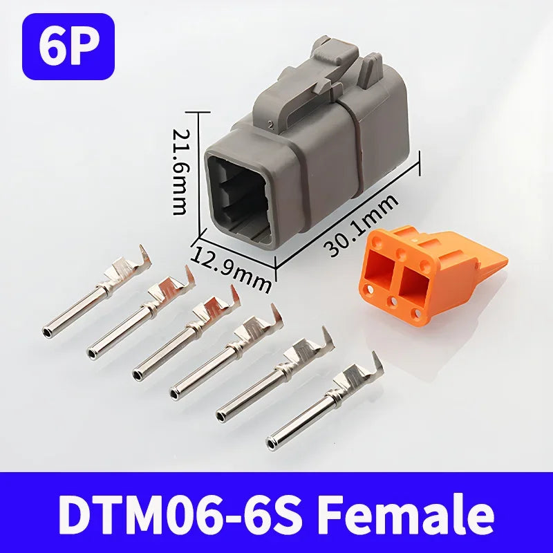 ឧបករណ៍ភ្ជាប់ស៊េរី Deutsch DTM ចំនួន 20 ឈុត 2/3/4/6/8/12 ម្ជុលប្រុស និងស្រី រួមមាន DTM04-2P DTM06-2S សម្រាប់រថយន្ត និងផ្លូវបិទផ្លូវ