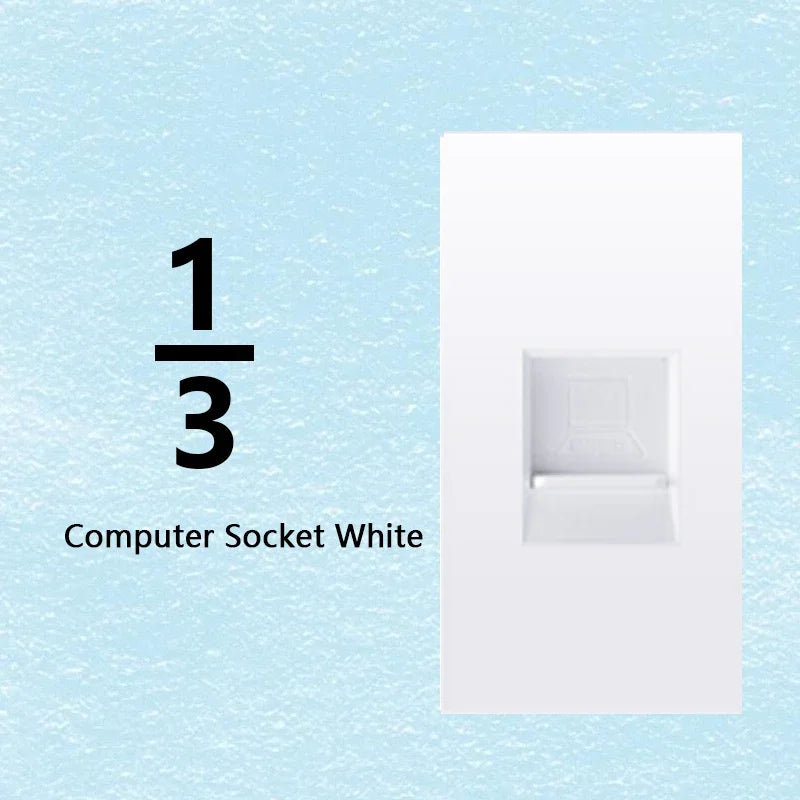 Brazilian Italian Chile  US EU Standard PC panel Free Combination Function USB Type C Key DIY Switch Socket 118mm*75mm White