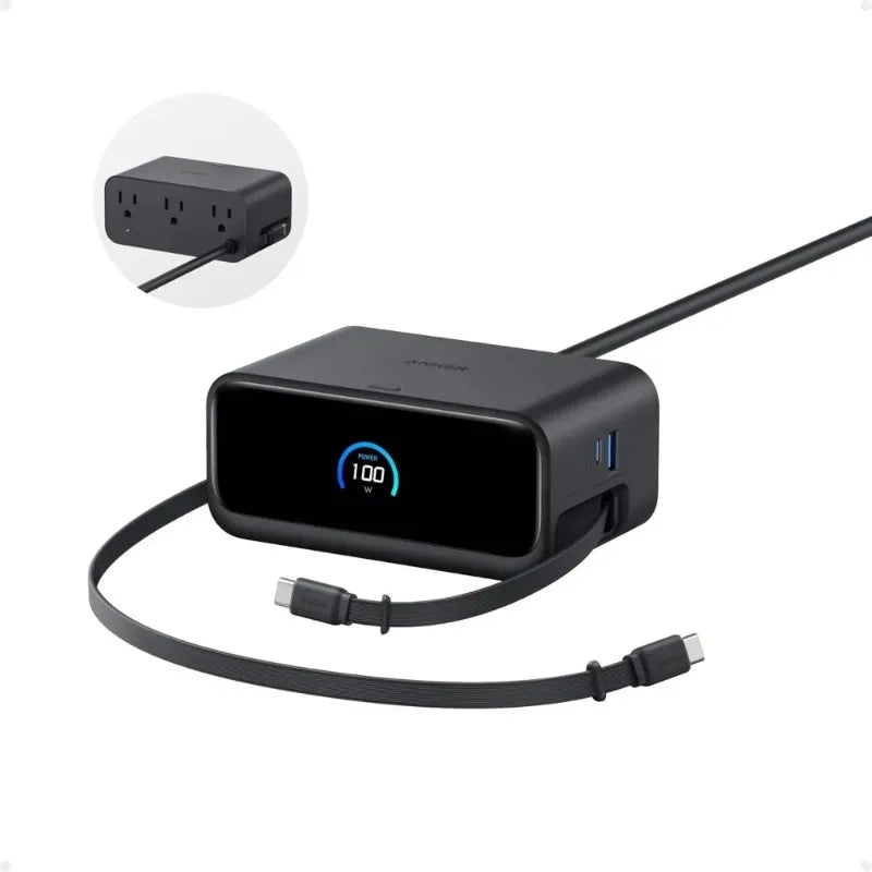 ខ្សែសាក Anker Nano Desktop 100W PD លឿន 66W សម្រាប់កុំព្យូទ័រយួរដៃ iPhone Huawei