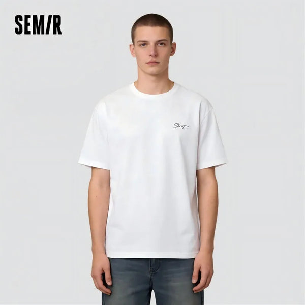 Semir Bottoming Short Sleeve T-Shirt Shirt Men 2025 New Spring Versatile Fashionable Pure Cotton Top