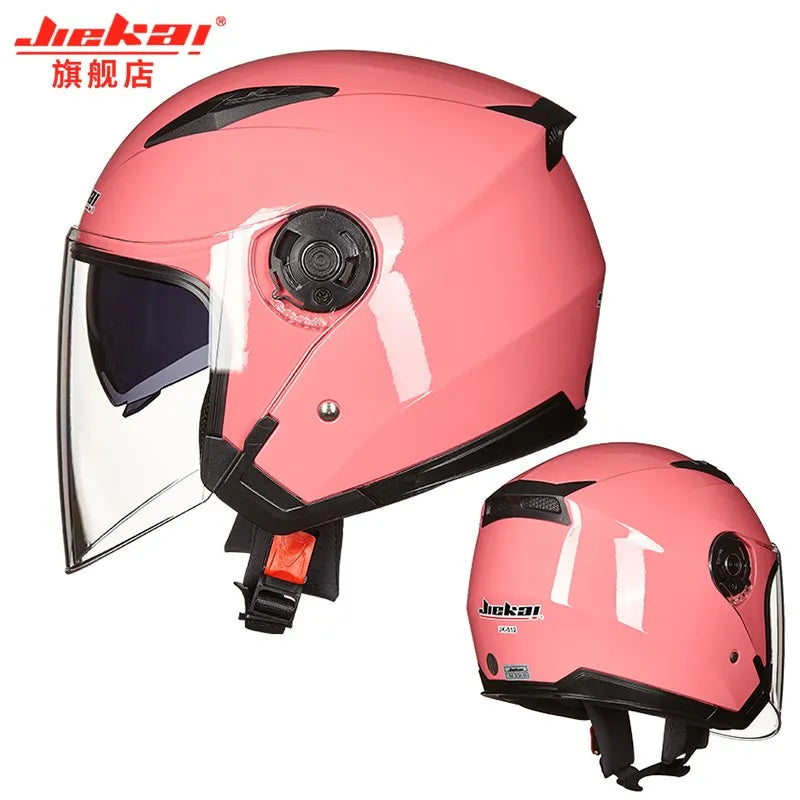 Genuine JieKai Motorcycle Helmet Unisex Scooter Motos Helmets Casco Capacete with Dual Lens