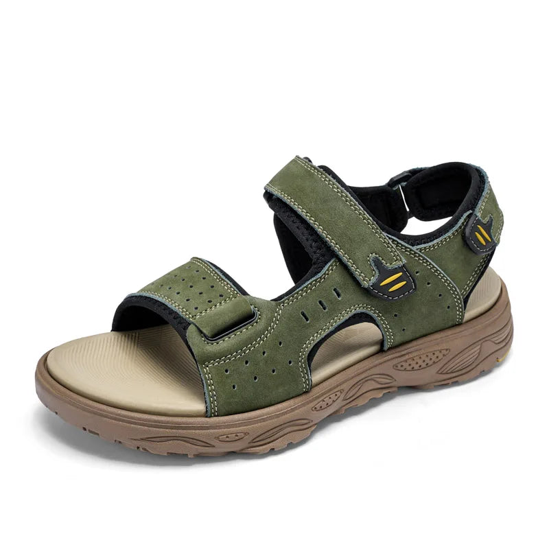 Summer Retro Sandals For Men Genuine Leather Sandals Outdoor Shoes Beach Verano Sandale Homme Sandalias Hombre