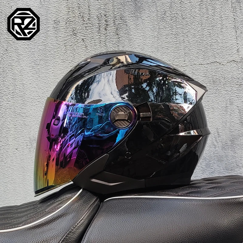 ORZ Motorcycle half Helmets Dual Lens Scooter Moto Helmet Casco village Riding capacete de moto motocross Helmets