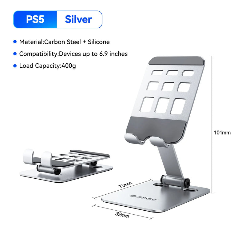 ORICO Portable Phone Holder Hollow Heat Dissipation Design Stable Max Load 400g Universal for Videos Travel Sports Cooking