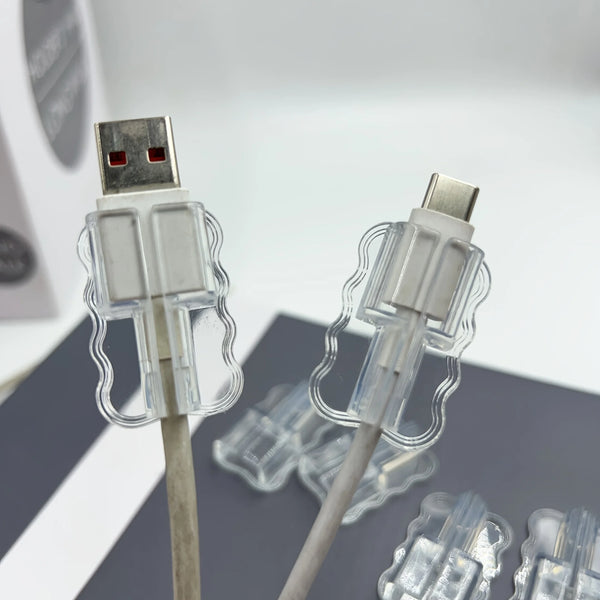 ខ្សែ USB និង Type-C ចម្រុះចំនួន 5/10 ដុំ ជាមួយនឹងគម្របថ្លា សម្រាប់ទូរស័ព្ទដៃ ស័ក្តិសមសម្រាប់ខ្សែថាមពលកុំព្យូទ័រ និង Power Bank