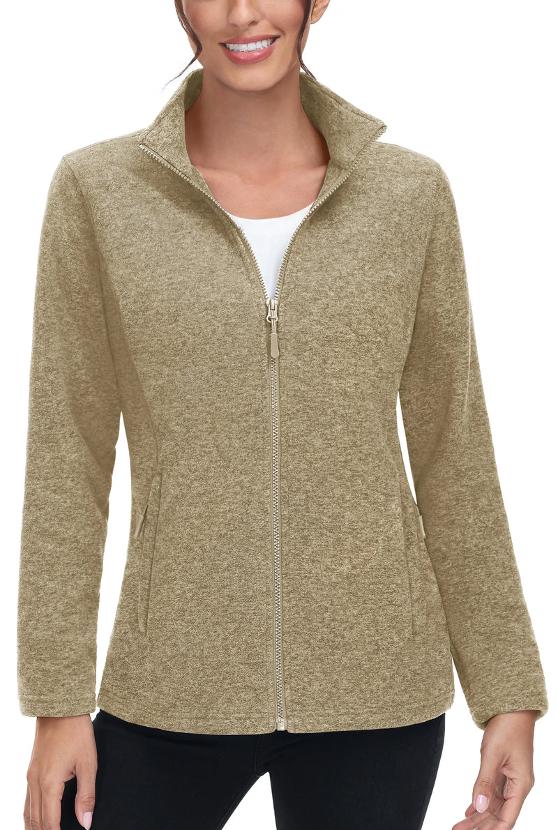 TACVASEN Spring/Autumn Lightweight Fleece Jackets Womens Sports Warm Sweatshirts Thermal Casual Turtleneck Sweater Coats Tops