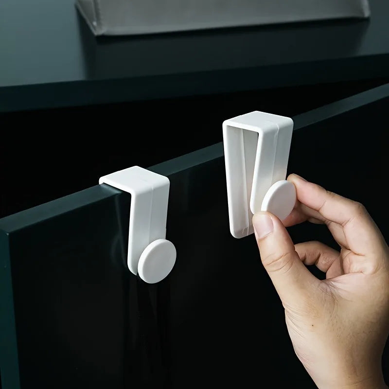 1pair Household Kitchen Cabinet Door Hooks, Suitable for Kitchen,Bathroom with Modern Style, for Hang Towels, Gloves, Hats.