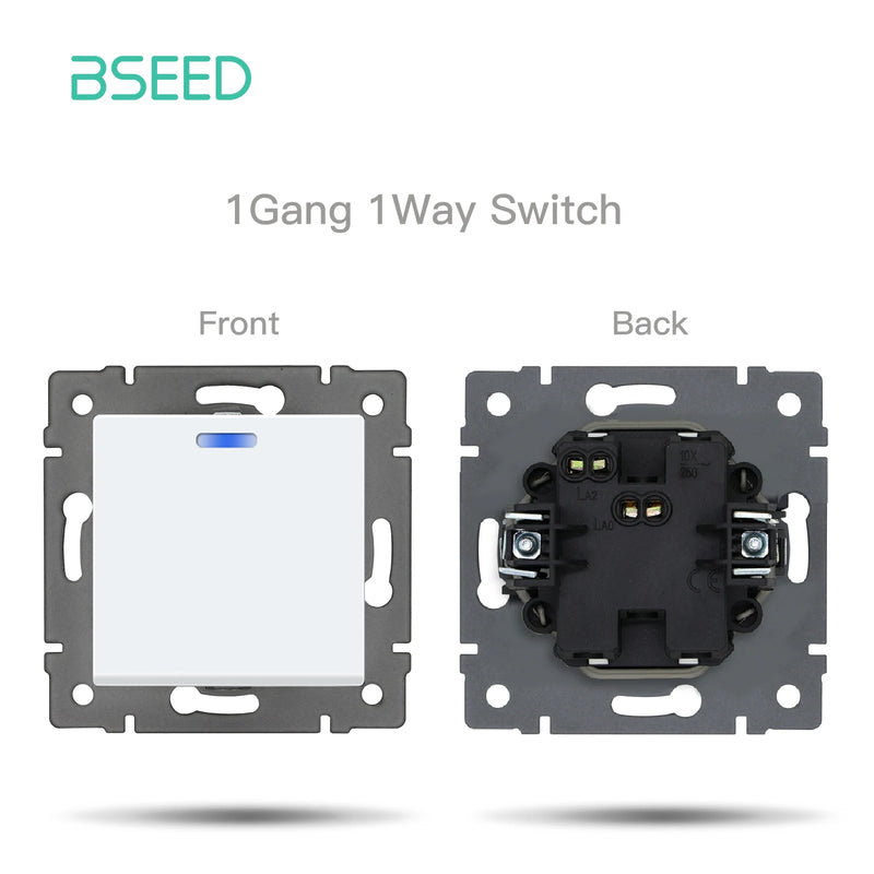 BSEED Wall Button Switch 1/2Gang USB Type-C Wall Socket Module Part Internet TV Telephone Socket Plastic Frame DIY Function Part