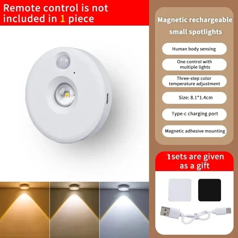 LED Under Cabint Lights Motion Sensor Night Light Dimmable USB Rechargeable Wireless Kitchen Lamps Closet Room Aisle Decor