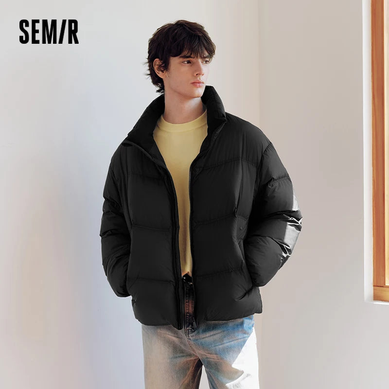 អាវក្រៅ Semir សម្រាប់បុរស កអាវឈរ ការពារខ្យល់ ការពារទឹក ឆ្នាំ២០២៦ ថ្មីសម្រាប់ពាក់ប្រចាំថ្ងៃ រដូវរងា ស្ទីលធម្មតាសម្រាប់ទីក្រុង