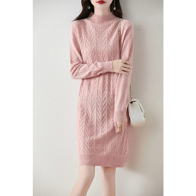 Ropa Mujer Turtleneck Warm Short Mini Dress Spring Autumn Knitwear Tops Female Turtleneck Winter Women‘s Sweater Pulls Jumper