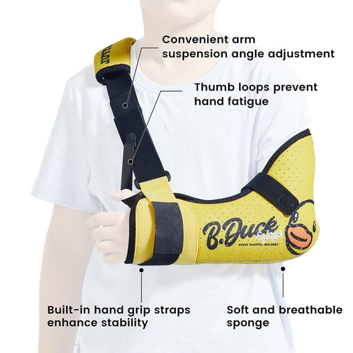 VELPEAU Arm Sling Child for Arm Sprain and Fracture Medical Forearm Immobilizer Support for Kids Adjustable and Breathable