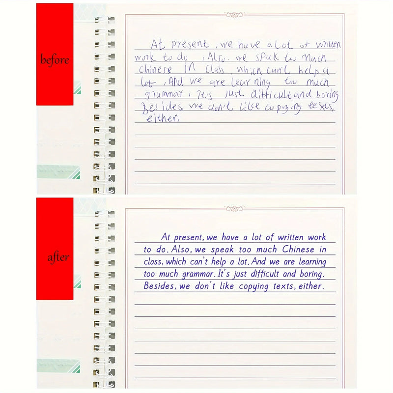 3D italic English calligraphy exercise book - a reusable handwritten copy with complete letters and words for daily practice
