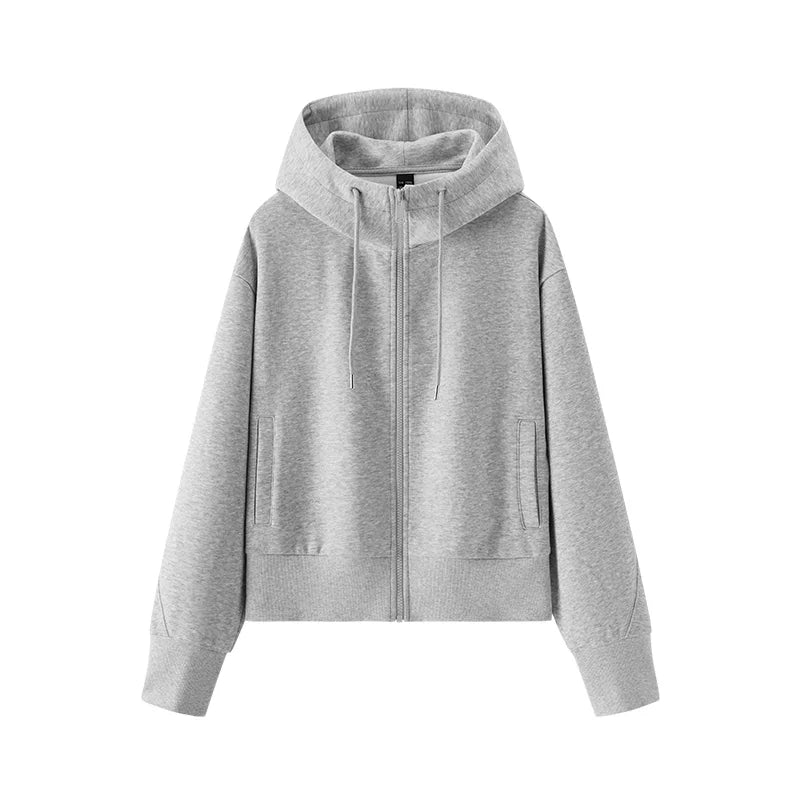 Semir Women Jacket 2026 Spring New Hooded Scimitar Lantern Sleeve Petite Fashion Slimming Simple Versatile Tops