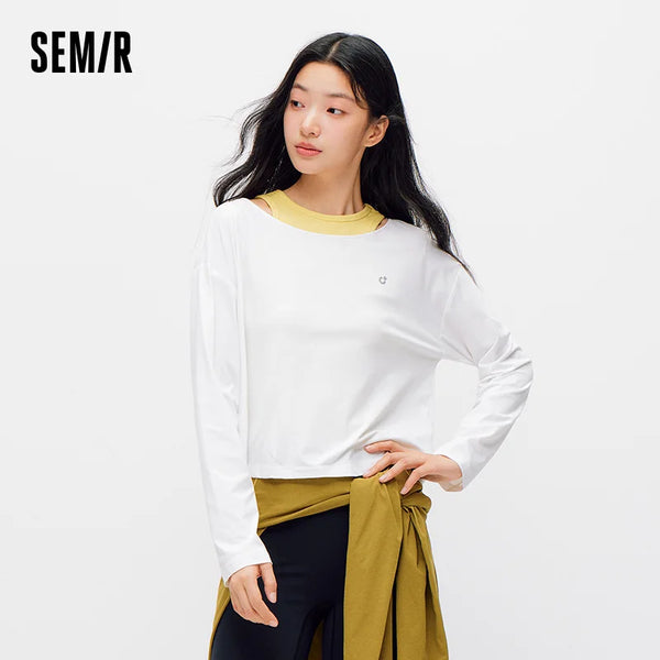 អាវយឺត Semir សម្រាប់នារី ស្រូបសំណើម ស្ងួតលឿន ដៃវែង រាងប្រហោង រដូវក្តៅ ឆ្នាំ២០២៦
