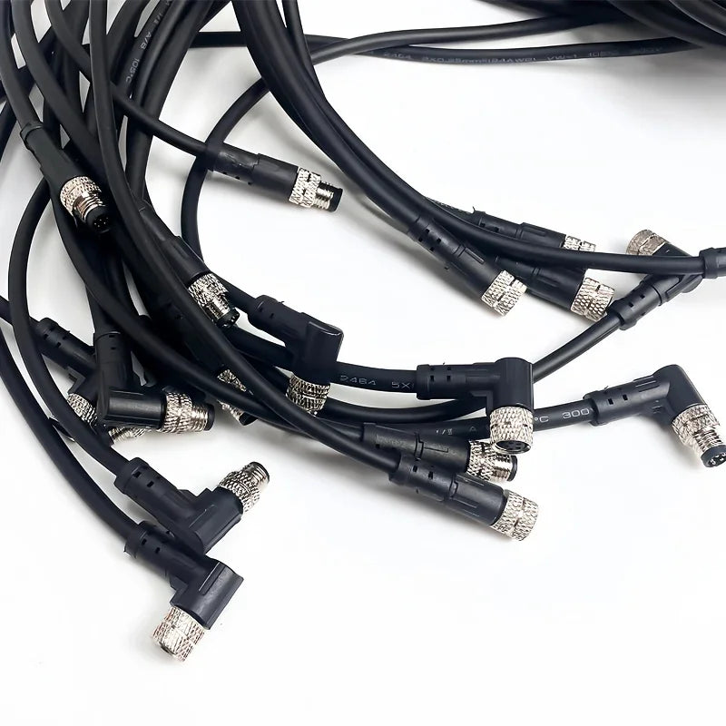 2Meters Waterproof M8 Sensor Connector, Male & Female 3/4/5/6/8 Pin, Integrated Injection Molding Industrial Cable Plug