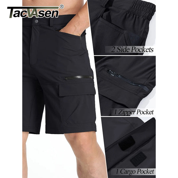 TACVASEN Hiking Cargo Shorts Mens Lightweight Quick-Dry Water-resistant Short Pants with Multiple-pockets Summer Shorts for Men