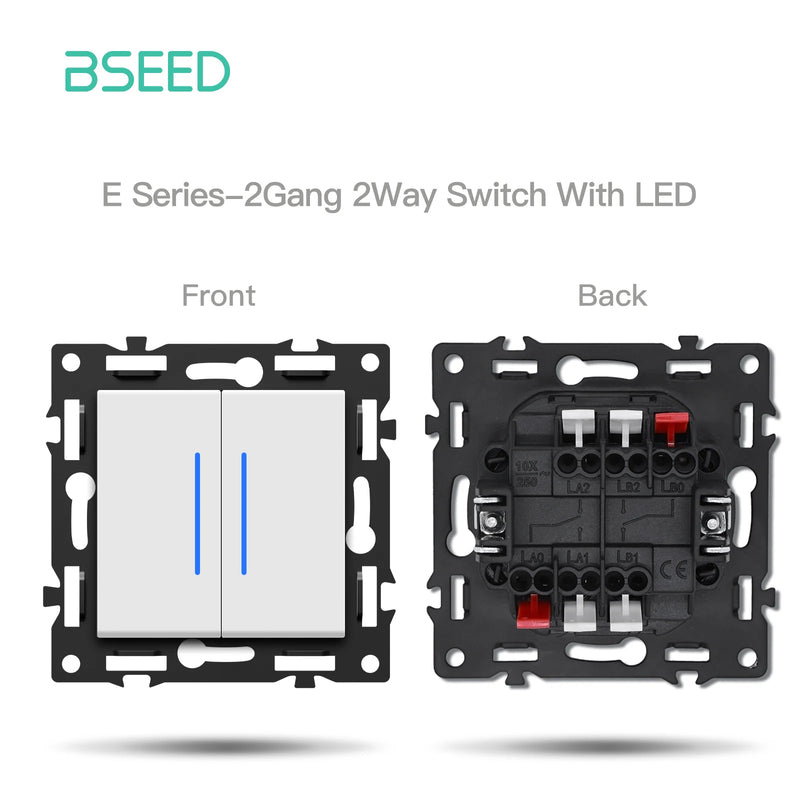 BSEED 1/2Gang Button Switch Function Part Glass Frame Only Light Switch DIY Part ST/TV/CAT6 Scoket Parts Free Combination