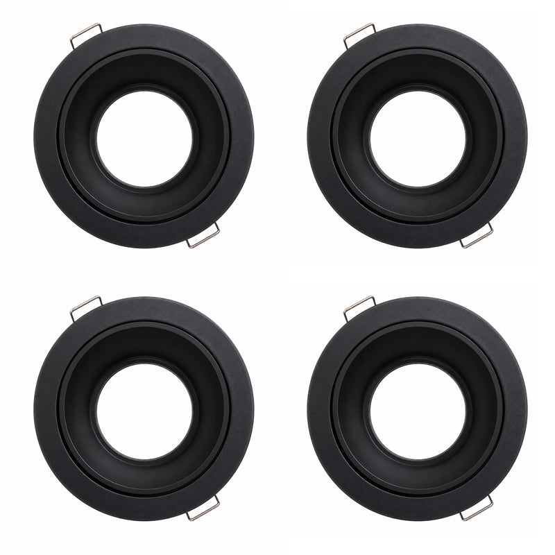 JOYINLED 1/4PCS Aluminum Round Downlight Frame GU10 MR16 Recessed Spotlight Ceiling Light Trim Black Gold Silver Lamp Housing