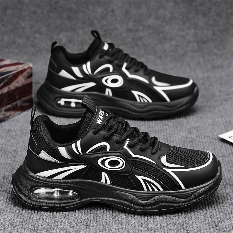 Men's breathable casual sports shoes Four seasons new soft sole non-slip outdoor racing running shoes student speed sports shoes