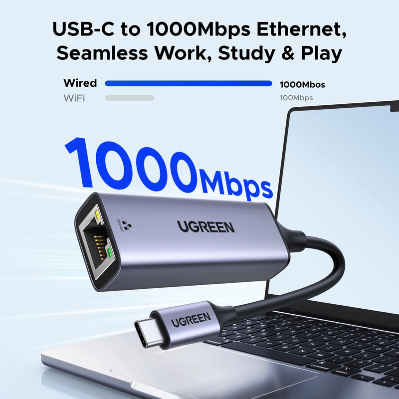 [ Drop Shipping ] UGREEN Ethernet Adapter USB-C to Gigabit RJ45 for Laptop PC 1000Mbps