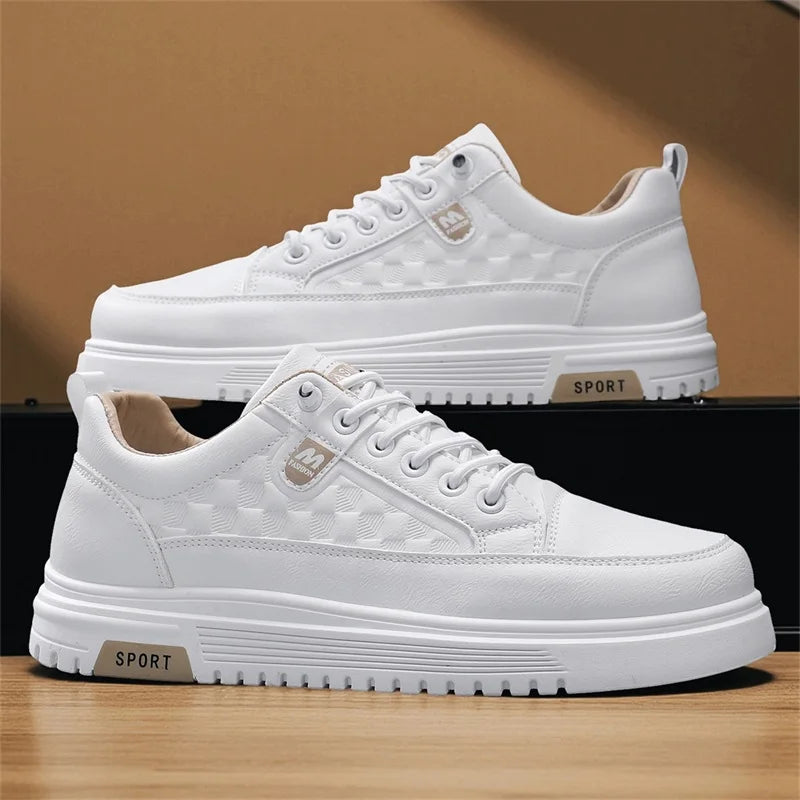 Men's Flat Casual Shoes Spring Breathable Soft-Sole Anti-Slip Outdoor Walking Shoes Youth Fashion White Shoes Sports Board Shoes