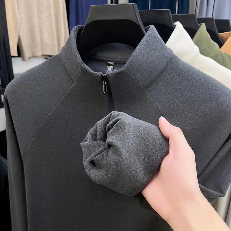 Original Design Man Long-Sleeved T-Shirt Half-Zip Mock Neck Letter Print Spring Hot-Selling Long Sleeves Trend Leisure Men'sWear