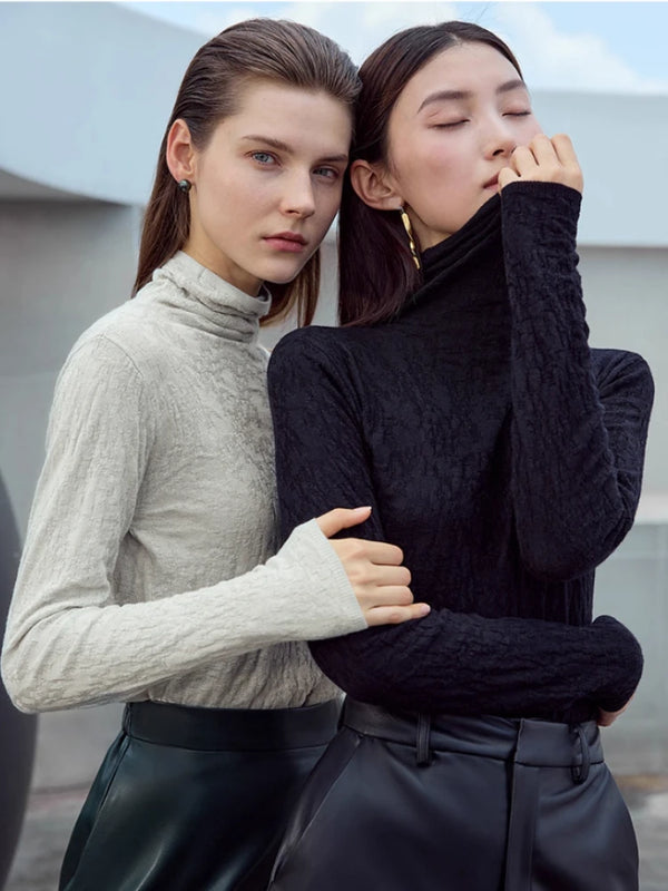 អាវយឺត AMII Turtleneck អាវយឺតដៃវែងសម្រាប់ស្ត្រីឆ្នាំ ២០២៦ រដូវរងាថ្មី Pullover ប៉ាក់ស្លីមកំពូលស្ត្រី ១២៥២៤១២៨