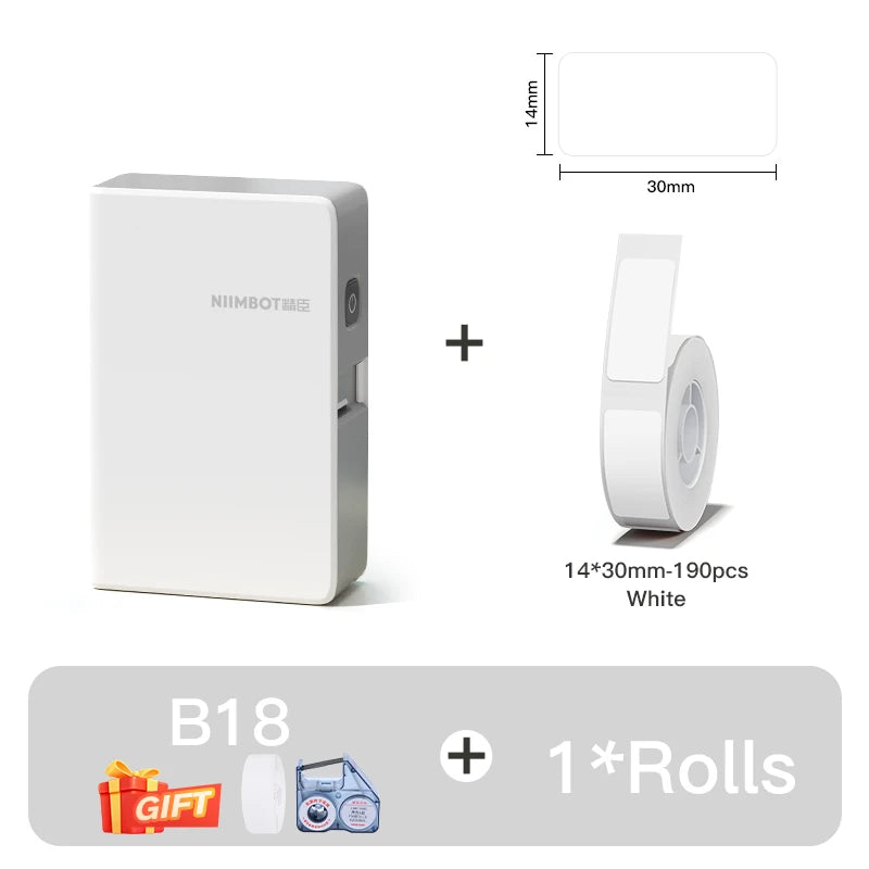 NIIMBOT N1/B18 Mini Portable Label Printer Thermal Transfer Pocket Label Maker With Long Life Ribbon And PET Stickers Gift