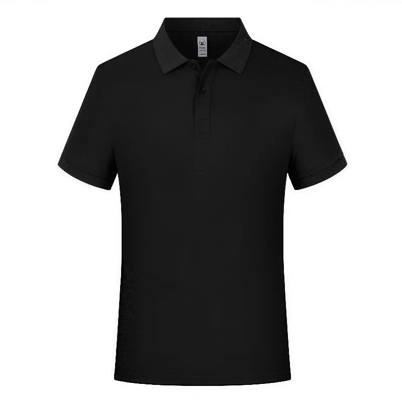 2026 Refreshing and breathable solid-color polo men's T-shirt is casual and loose suitable for men with simple lapel collars