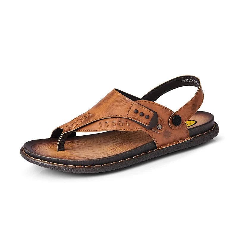 Flip-Flops Sandals Summer New Men's High-Quality Soft-Sole Non-Slip Casual Slippers Beach Shoes Fashion Dual-Use Sports Slippers