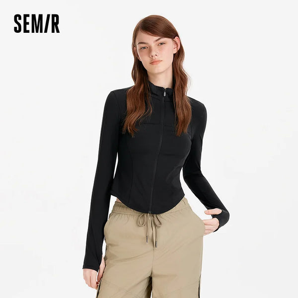អាវក្រៅ Semir សម្រាប់នារី ការពារកាំរស្មីយូវី ឆ្នាំ២០២៦ អាវខ្លី មានអារម្មណ៍ត្រជាក់ រាងស្លីម ស្លៀកក្រៅផ្ទះ ស្ទីលធម្មតា ទន់ មានផាសុកភាព ពាក់ប្រចាំថ្ងៃ