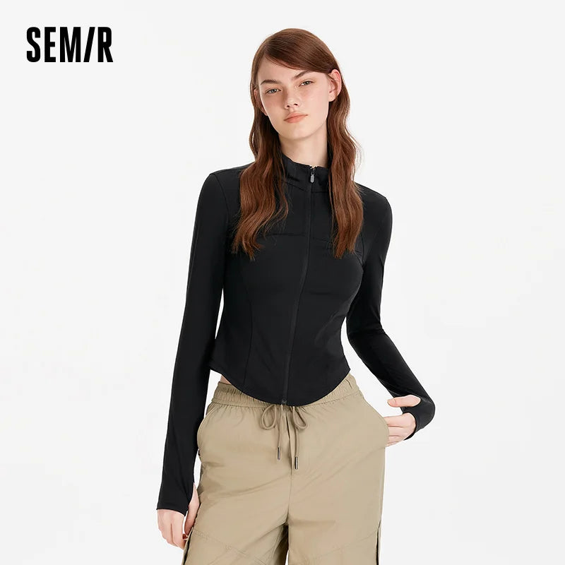 Semir Womens UV Jacket 2026 Short Cool Feeling Stand Collar Tops Slim Fit Outdoor Casual Style Soft Comfortable Daily Wear