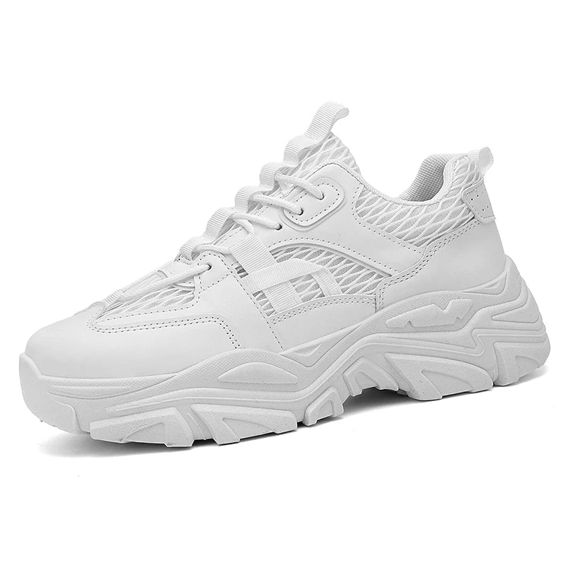 Men's Thick sole casual sneakers summer new soft-sole anti-slip breathable lightweight running shoes student speed sports shoes