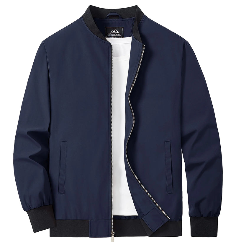 TACVASEN Men's Lightweight Waterproof Daily Casual Jacket Mild Winter And Autumn Windproof Soft Outdoor Jacket With Pockets