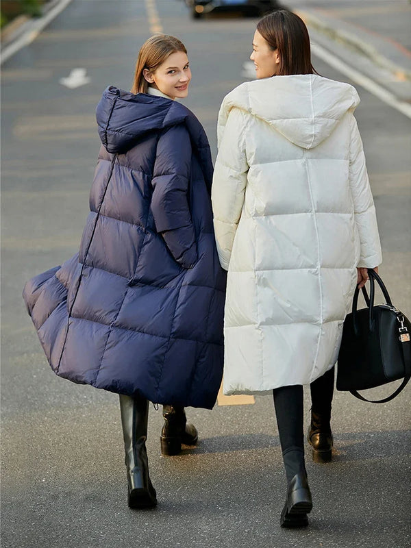 AMII Minimalist 2025 Down Jacket Coat Women Winter Warm Long Bread Puffer Coat Light Thick Quality Fashion Outerwear 12424110
