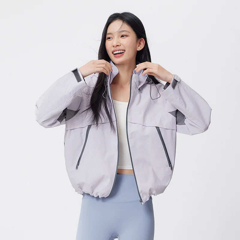 Semir Jacket For Woman Spring New Style Solid Color Loose Casual Top Waterproof Stain-Resistant Fashion Coat