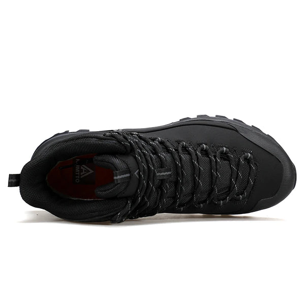 HUMTTO Keep Warm Snow Boots for Men 2024 Trainers Winter Men's Sneakers Leather Hiking Shoes Outdoor Casual Trekking Boots Man