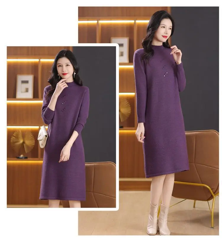 Pull Winter Clothes Woman Warm Woolen Long Dress Turtleneck Spring Autumn Pullover Women’s Sweater Basic Wear Jumper Female