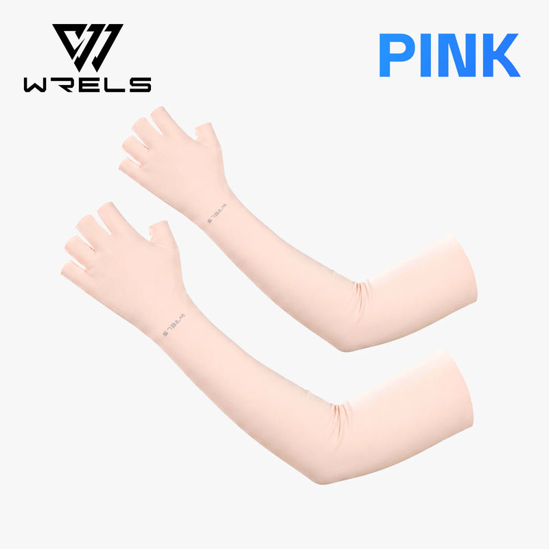 WRELS Anti-UV Cooling ‌Ice Silk Arm Sleeves for Sports Outdoor Sunscreen Arm Protection Gloves Breathable Stretchy Sleeve Cover