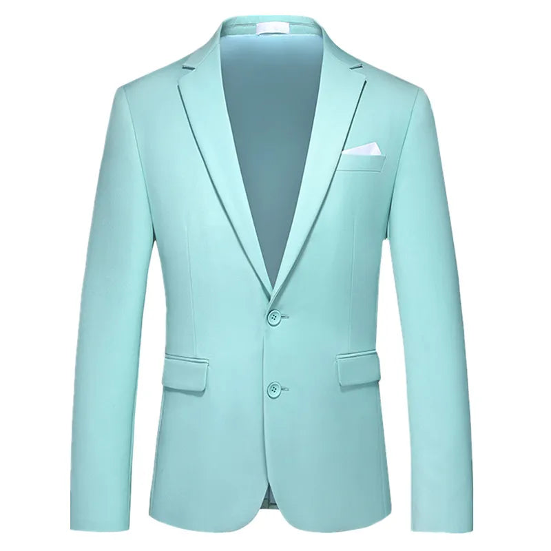 Men's Rose Red Suit Jacket, Wedding/Office Slim-fit Formal Coat, Asian Size M-6XL,Available in Blue, Gray, Black, Purple, Green